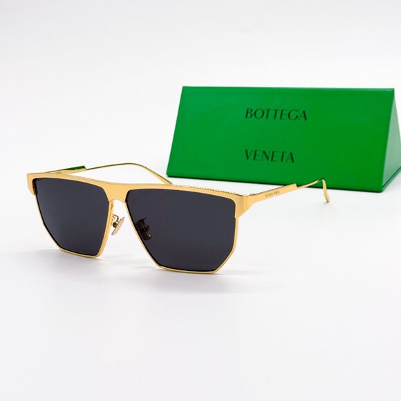 NEW BOTTEGA VENETA BV1069S 001 GOLD GREY UNISEX SUNGLASSES BOTTEGA VENETA - Picture 2 of 14